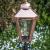 Patio Pedestal (PX02) with Small Square Copper Lantern (CP01)